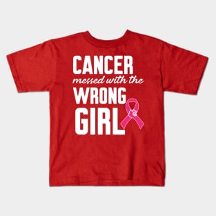 Cancer messed with the wrong girl Kids T-Shirt